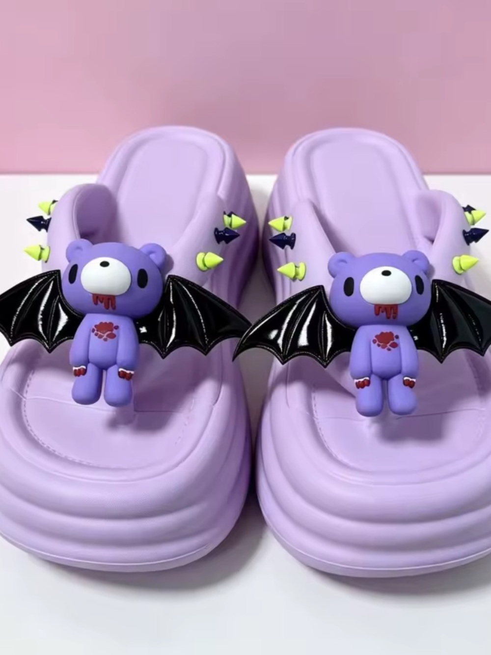 Purple Gloomy Bear Flip Flops Sandals